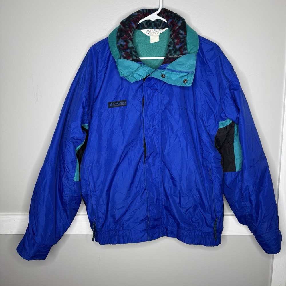Columbia Vintage Bugaboo Jacket Mens M Blue Teal 3 in 1 Interchange Ski‎ 90s